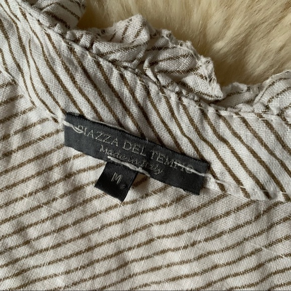 Piazza del Tempio linen ruffle top striped Organic Natural Slow Fashion M - Picture 3 of 5